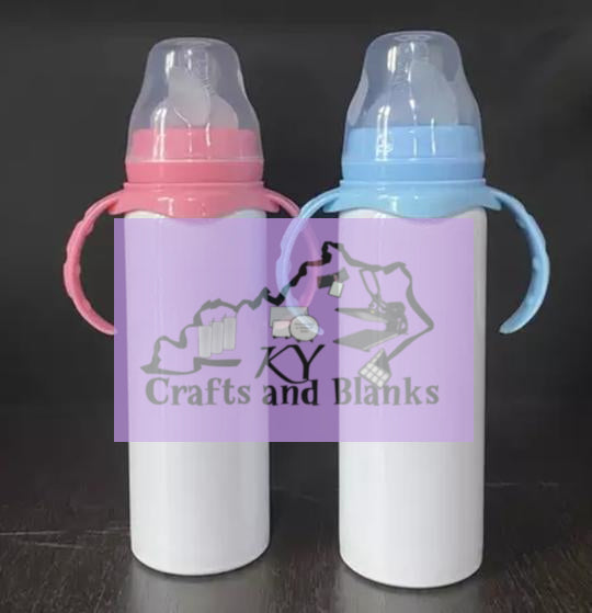 Sublimation Blank 8oz Double Wall Stainless Steel Baby Bottle With A Pink  Top - 1pc