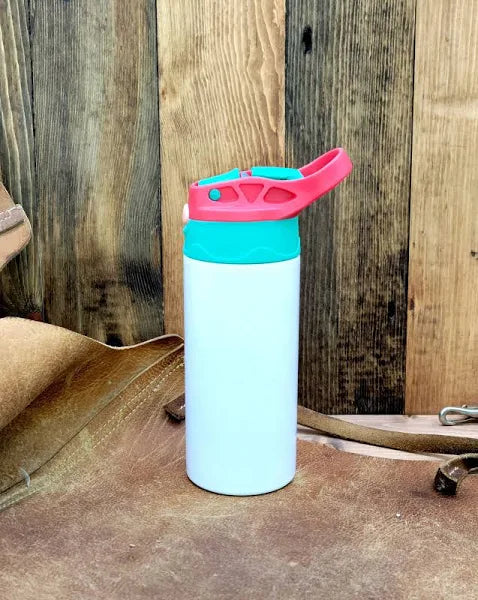 12oz Kids Water Bottle Flip Top Sublimation Blank Tumbler